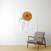 オーダーメイドの10月誕生花肖像画 タペストリー (インサイチュ)