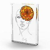 オーダーメイドの10月誕生花肖像画 フォトブロック (右)