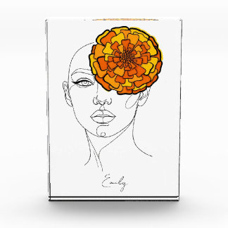 オーダーメイドの10月誕生花肖像画 フォトブロック