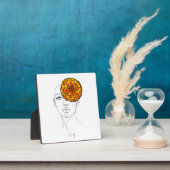 オーダーメイドの10月誕生花肖像画 フォトプラーク (インサイチュ)