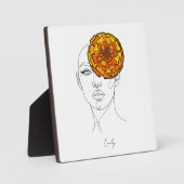 オーダーメイドの10月誕生花肖像画 フォトプラーク (正面)