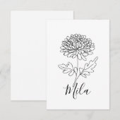 オーダーメイドの11月誕生花　菊 サンキューカード (正面/裏面)