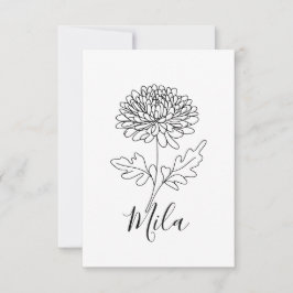 オーダーメイドの11月誕生花　菊 サンキューカード