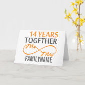 オーダーメイドの14周年記念 Mr. and Mrs. カード (黄色い花)