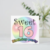 オーダーメイドの16歳の誕生日パーティー招待状 招待状 (スタンド正面)
