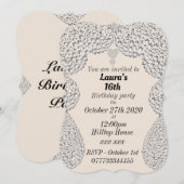 オーダーメイドの16歳誕生日パーティー招待状 招待状 (正面/裏面)