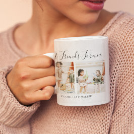 オーダーメイドの2枚の写真入り BEST FRIENDS FOREVER コーヒーマグカップ