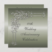 オーダーメイドの25周年結婚記念日パーティー招待状 招待状 (正面/裏面)