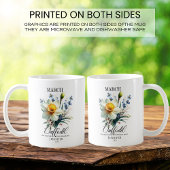 オーダーメイドの3月の誕生日花　デイジー コーヒーマグカップ