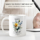 オーダーメイドの3月の誕生日花　デイジー コーヒーマグカップ