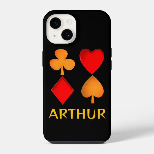 オーダーメイドの4つのスート iPhoneケース (裏面)