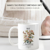 オーダーメイドの5月誕生日花ハウソーン コーヒーマグカップ
