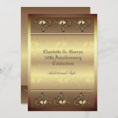 オーダーメイドの50周年ゴールド招待状 招待状 (正面/裏面)