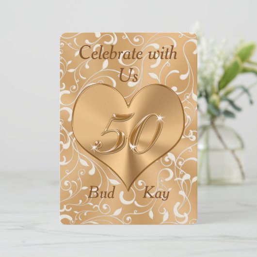 オーダーメイドの50周年記念招待状 招待状 (スタンド正面)