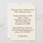 オーダーメイドの50周年記念招待状 招待状 (裏面)