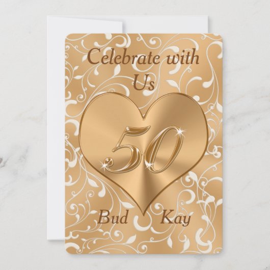 オーダーメイドの50周年記念招待状 招待状 (正面)