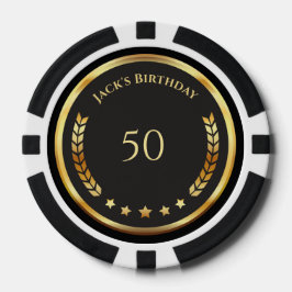 オーダーメイドの50歳の誕生日ポーカーチップ ポーカーチップ