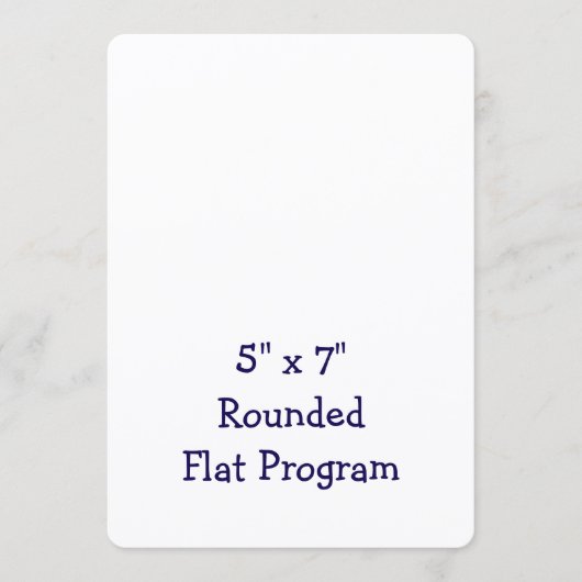 オーダーメイドの5" x 7" Rounded Flat プログラム (正面)