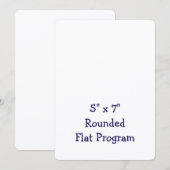 オーダーメイドの5" x 7" Rounded Flat プログラム (正面/裏面)