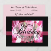 オーダーメイドの60歳誕生日パーティー招待状 招待状 (正面/裏面)