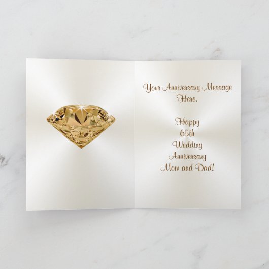 オーダーメイドの65周年結婚記念日カード カード (内部)