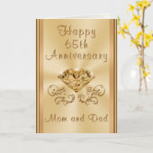 オーダーメイドの65周年結婚記念日カード カード (黄色い花)