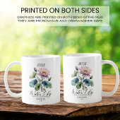 オーダーメイドの7月誕生日花水蓮 コーヒーマグカップ