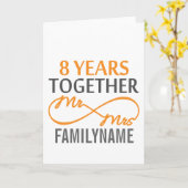 オーダーメイドの8周年記念Mr.とMrs. カード (黄色い花)