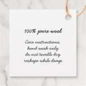 オーダーメイドの「手作り」ヤーンシープギフトラベル フェイバータグ (裏面)