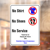 オーダーメイドの「服を着ていない、靴を履いていない、サービスは提供しません」ビジネス ウィンドウサイン (シート2)