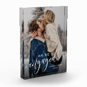 オーダーメイドの「私たち、婚約しました!」記念写真ブロック フォトブロック (左)