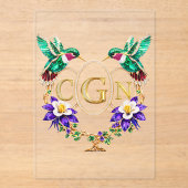 オーダーメイドのCGNハミングバード ウェディング アクリル招待状 (正面)