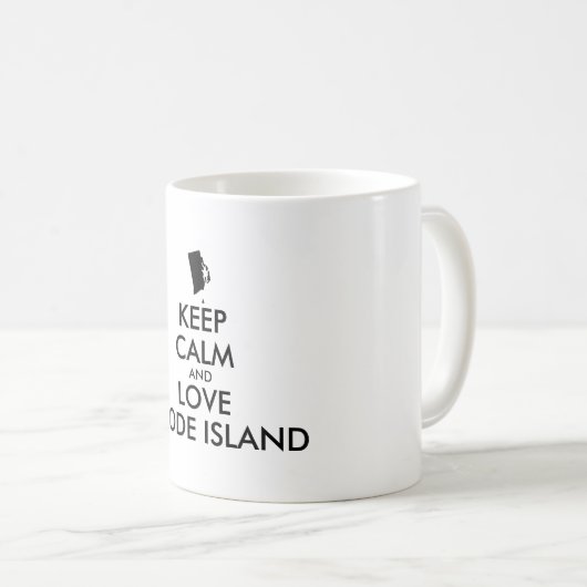 オーダーメイドのKEEP CALMしてロード・アイランドを愛して コーヒーマグカップ (正面右)