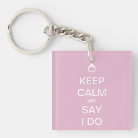 オーダーメイドのKeep Calm ウェディングデザイン キーホルダー (正面)