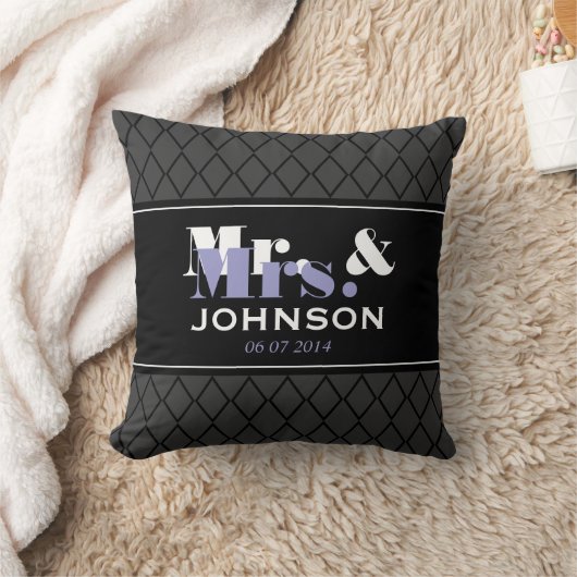 オーダーメイドのMr. and Mrs. ウェディングスロー枕 クッション (ブランケット)