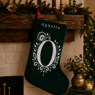 オーダーメイドのOモノグラムストラップ付きクリスマスソックス スモールクリスマスストッキング