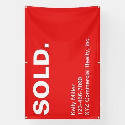 オーダーメイドのSOLD看板 商業用不動産マーケティング 横断幕 (縦)