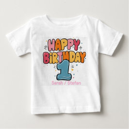 オーダーメイドのTシャツ - 1歳の誕生日 ベビーTシャツ