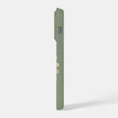 オーダーメイドひまわり名入りセージグリーンフォンケース iPhoneケース (左側面)