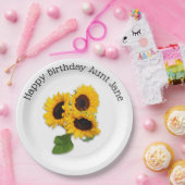 オーダーメイドひまわり 誕生日パーティー紙皿 ペーパープレート (パーティー)