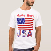 オーダーメイドアメリカ国旗 メンズ  Tシャツ (正面)
