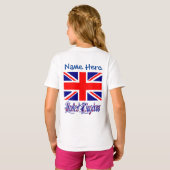 オーダーメイドイギリス国旗ハートガールズ Tシャツ (裏面フル)