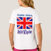 オーダーメイドイギリス国旗ハートガールズ Tシャツ (裏面)