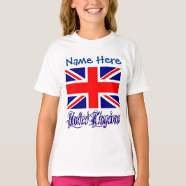 オーダーメイドイギリス国旗ハートガールズ Tシャツ