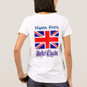 オーダーメイドイギリス国旗ハートデザイン女性用 Tシャツ (裏面)