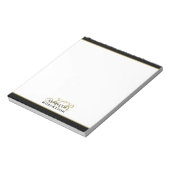 オーダーメイドイニシャル ミニマリスト ブラック ゴールド おしゃれ メンズ ノートパッド (回転)