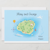 オーダーメイドイラスト結婚式マップ（事前に問い合わせ） 6.5x8.7 招待状 (正面)