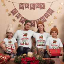 オーダーメイドエルフTシャツ、名入れクリスマスシャツ、