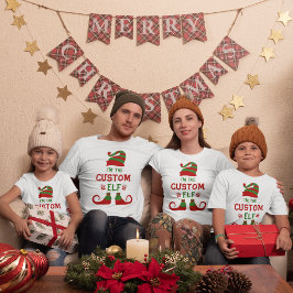 オーダーメイドエルフTシャツ、名入れクリスマスシャツ、 Tシャツ