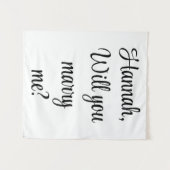 オーダーメイドエンゲージメント パーソナライズされた結婚してくれる? タペストリー (正面(横))